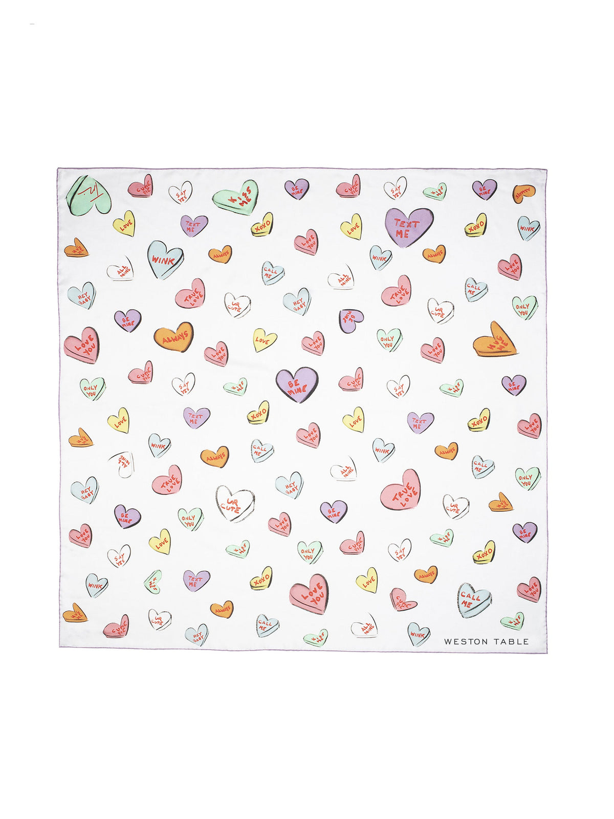 WT Conversation Hearts Scarf Weston Table