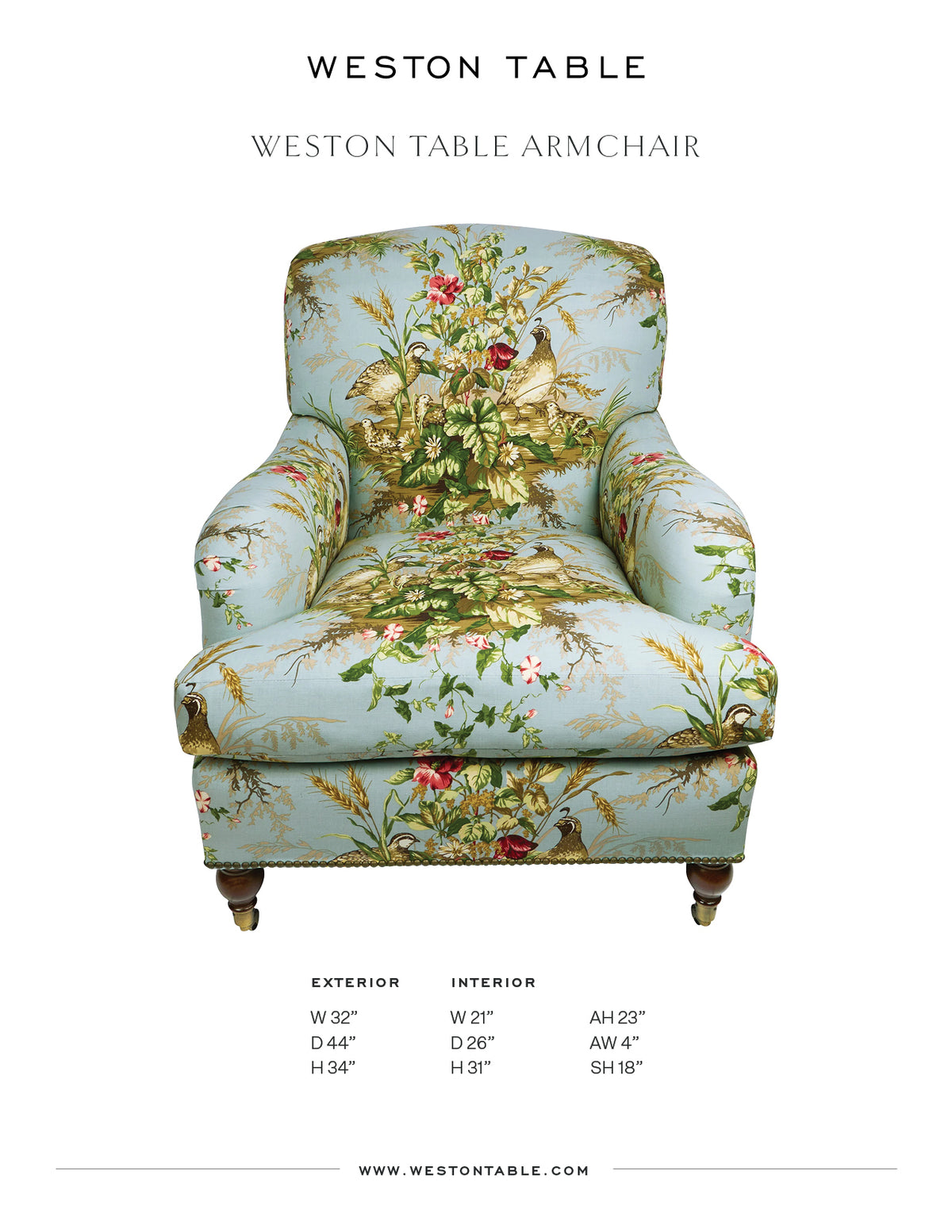 Weston Table Armchair Tear Sheet Page 2 Weston Table