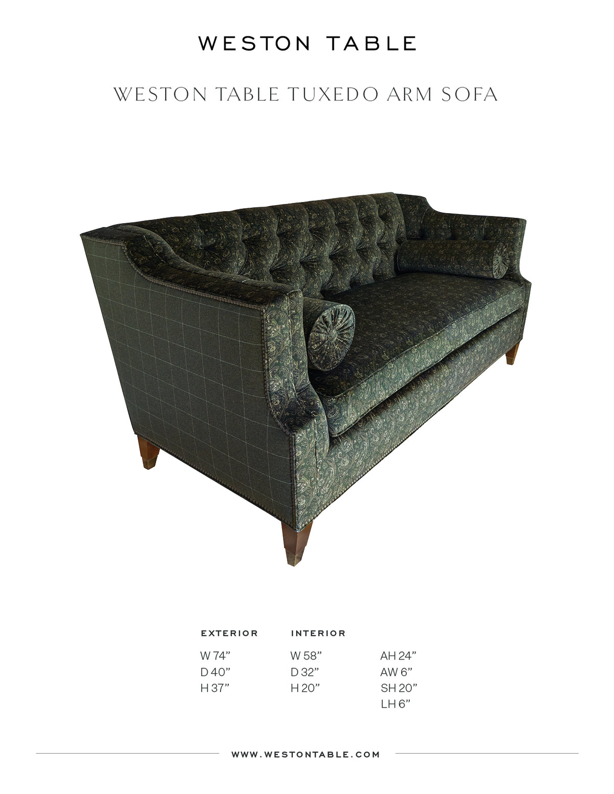 Weston Table Tuxedo Arm Sofa Tear Sheet Weston Table