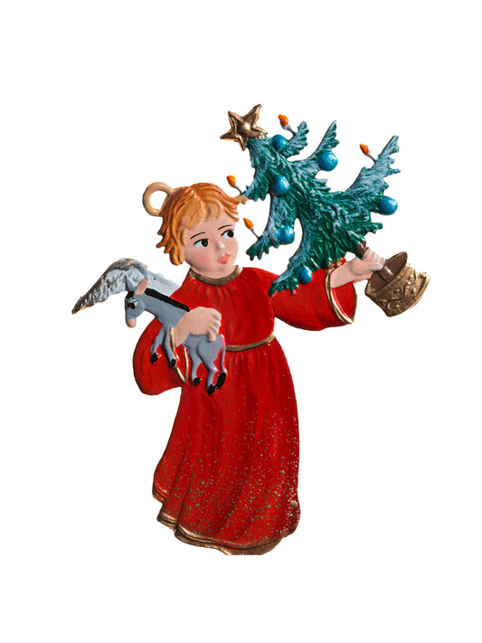 Wilhelm Schweizer Pewter Angel with Tree Ornament Weston Table