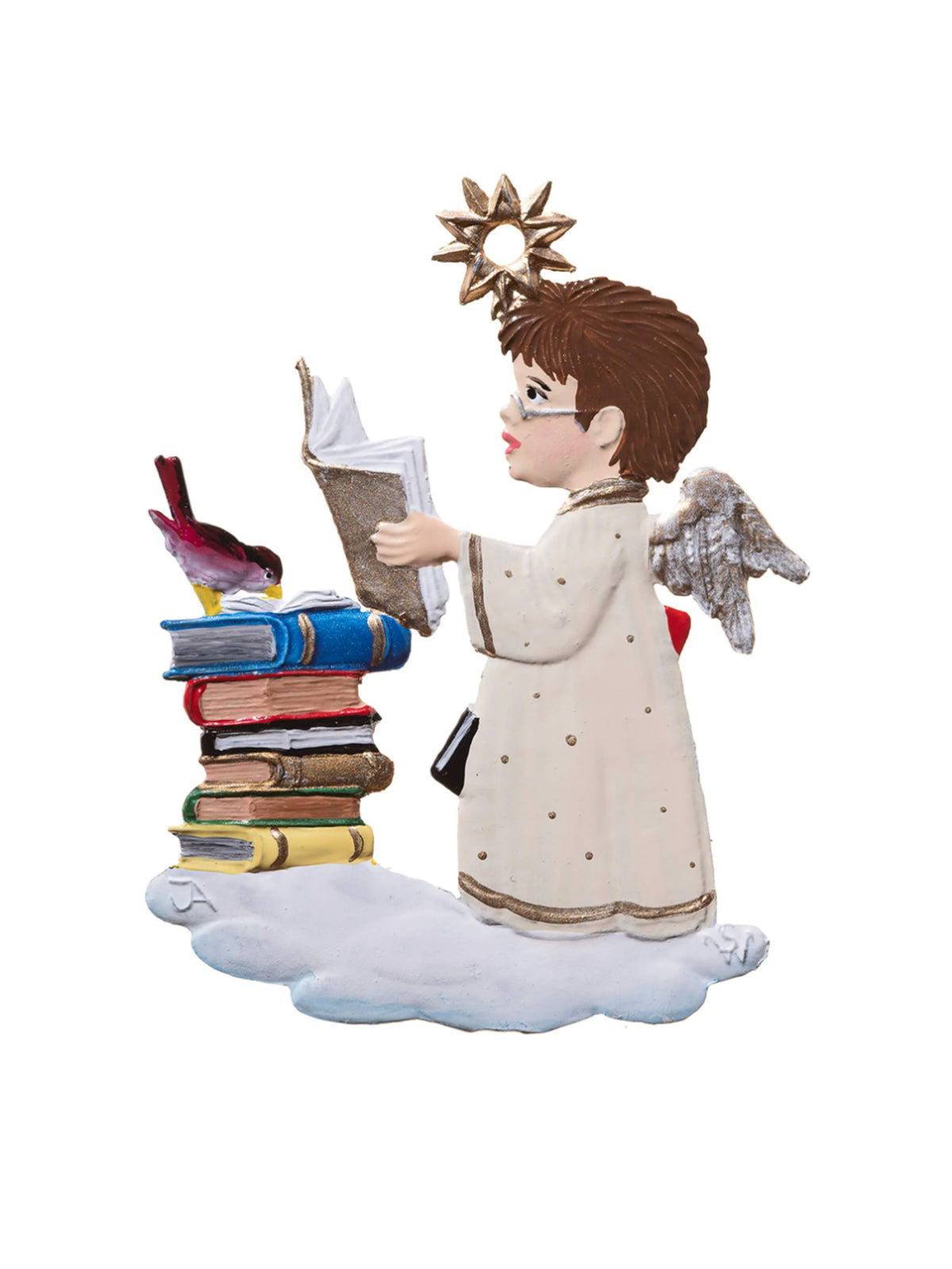 Wilhelm Schweizer Pewter Little Bookworm Ornament