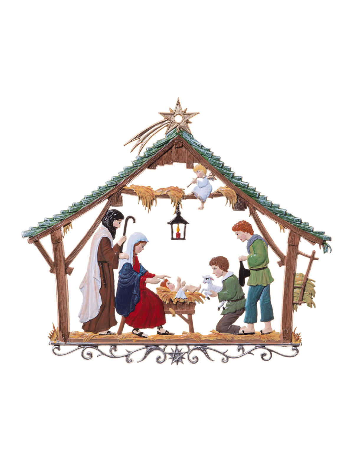 Wilhelm Schweizer Pewter Nativity Stable Wall Hanging