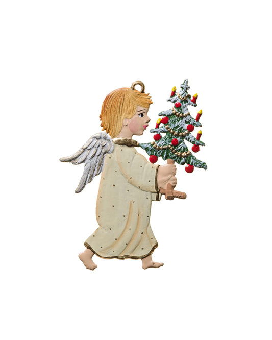Wilhelm Schweizer Pewter Angel Carrying Tree Ornament Weston Table SP