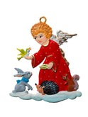 Wilhelm Schweizer Pewter Angel with Animal Friends Ornament Weston Table