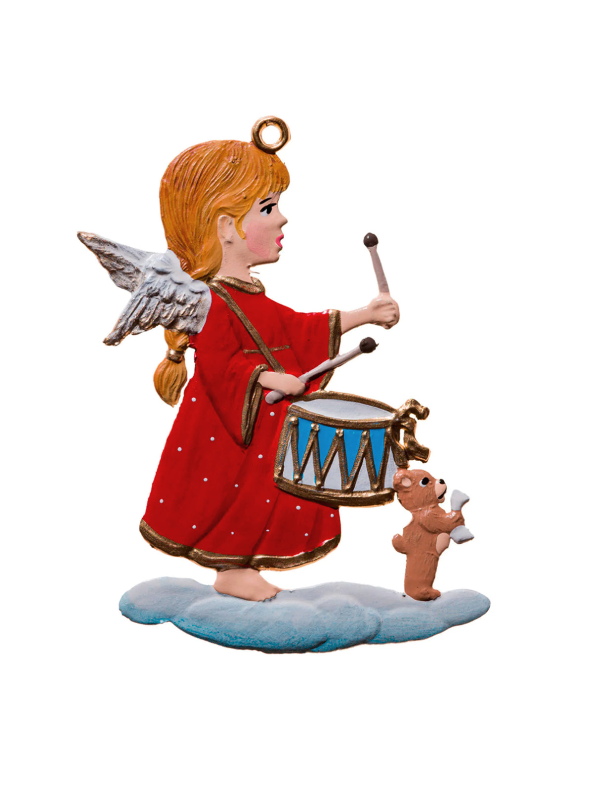 Wilhelm Schweizer Pewter Angel with Drum Ornament Weston Table