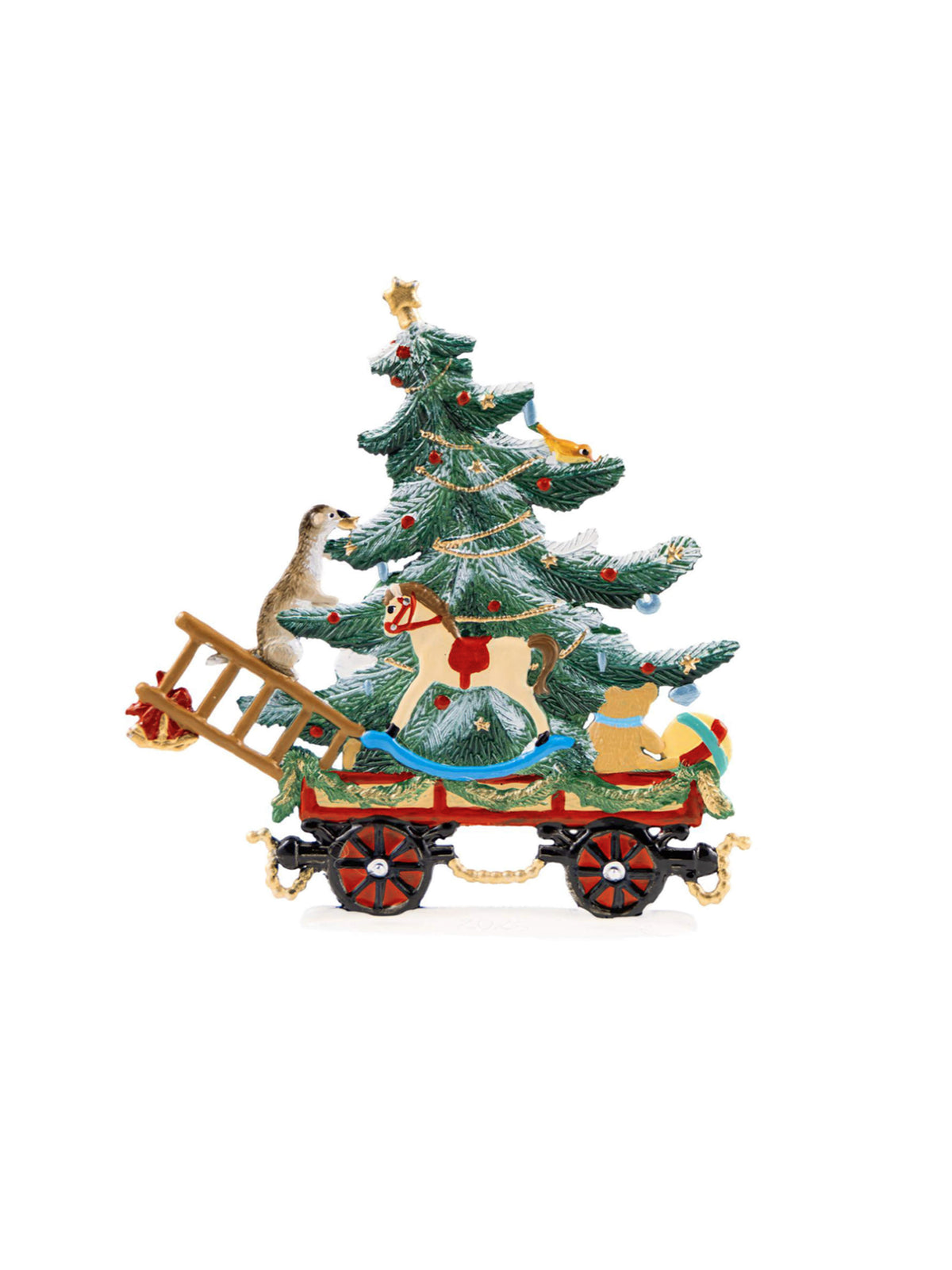 Wilhelm Schweizer Pewter Christmas Train Car with Delivery Weston Table