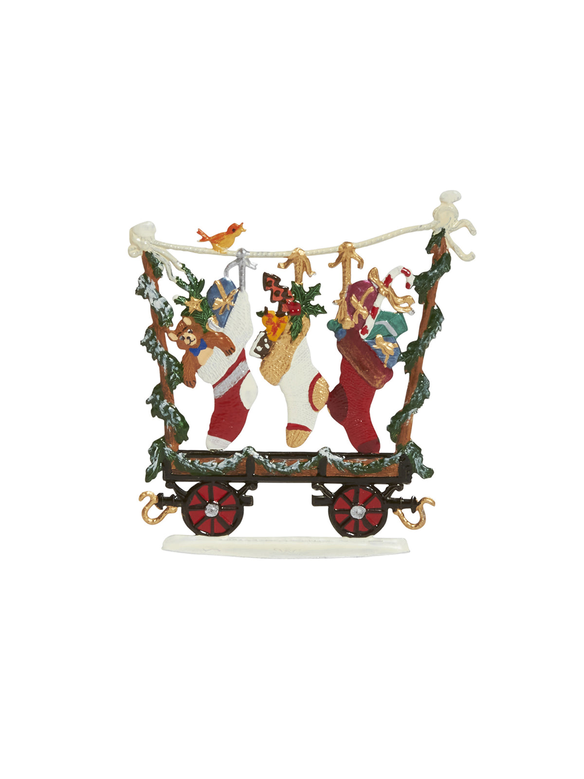 Wilhelm Schweizer Pewter Christmas Train Car with Gift Stockings Weston Table