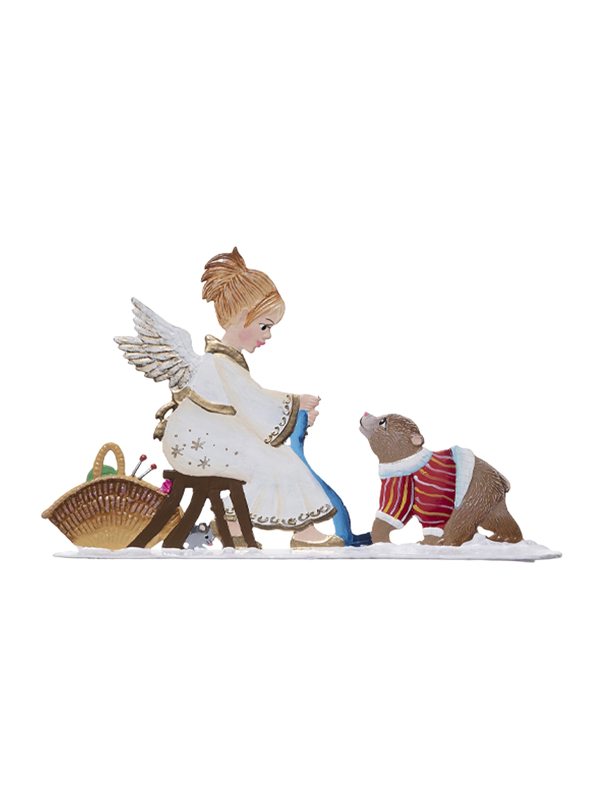 Wilhelm Schweizer Pewter Cub's New Sweater Angel Weston Table 