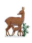 Wilhelm Schweizer Pewter Fawn Feeding Time in Winter Weston Table