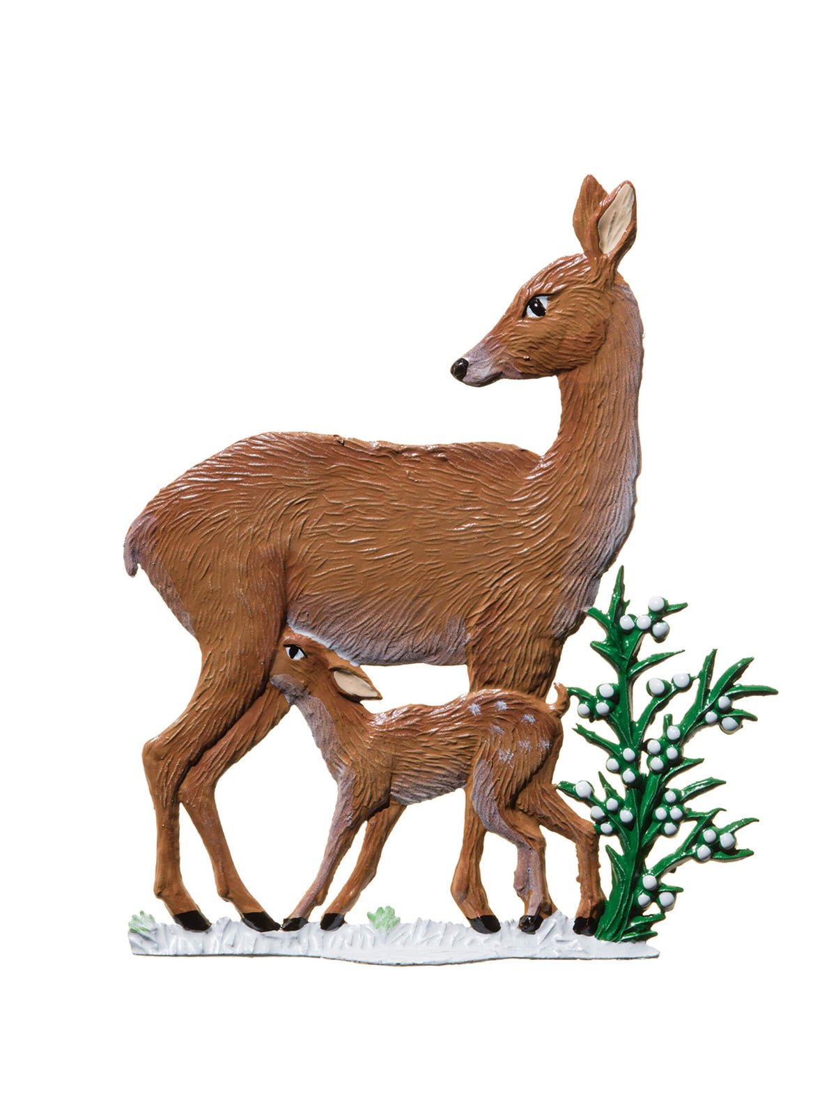 Wilhelm Schweizer Pewter Fawn Feeding Time in Winter Weston Table