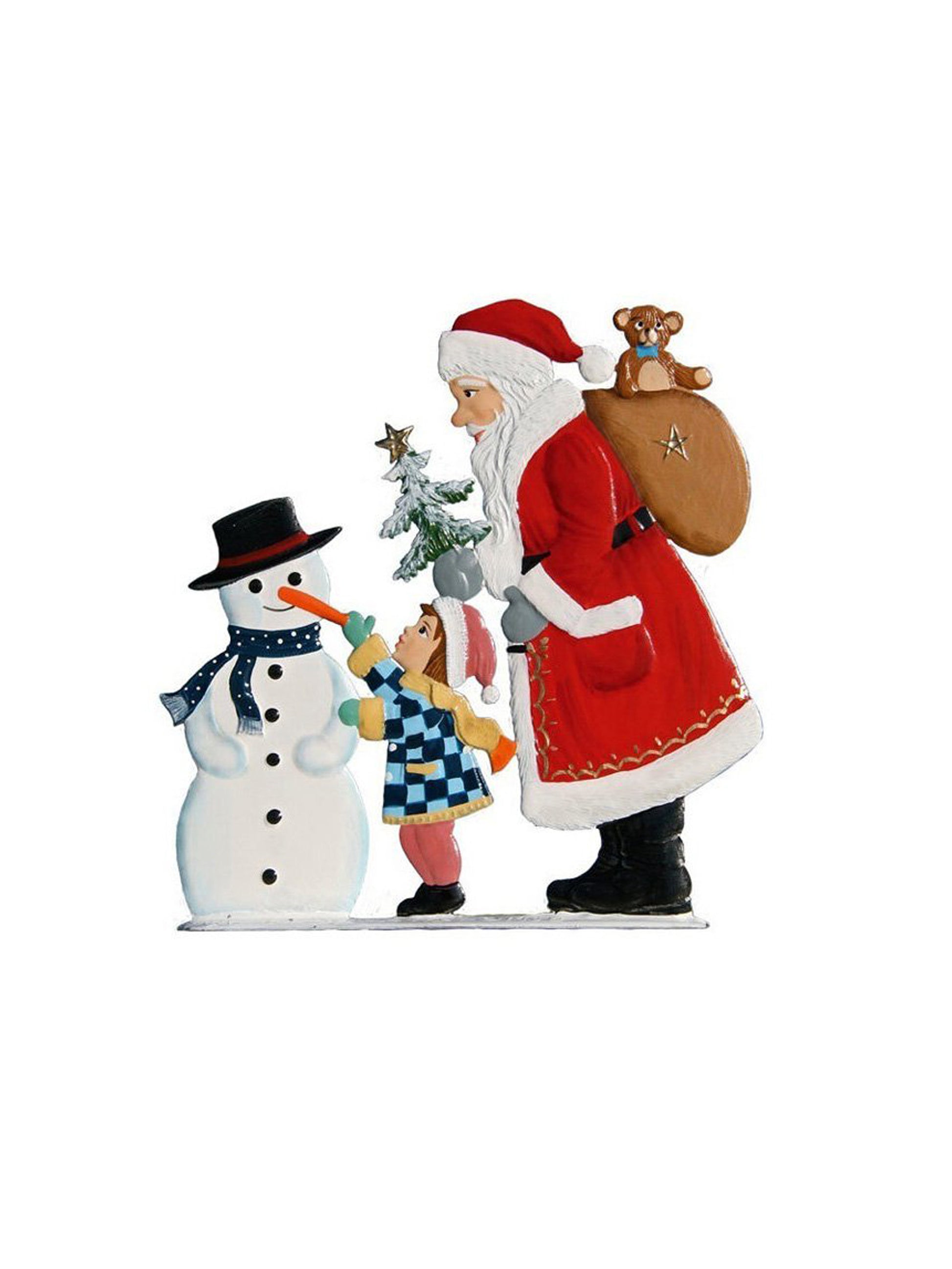 Wilhelm Schweizer Pewter Santa with Snowman Weston Table