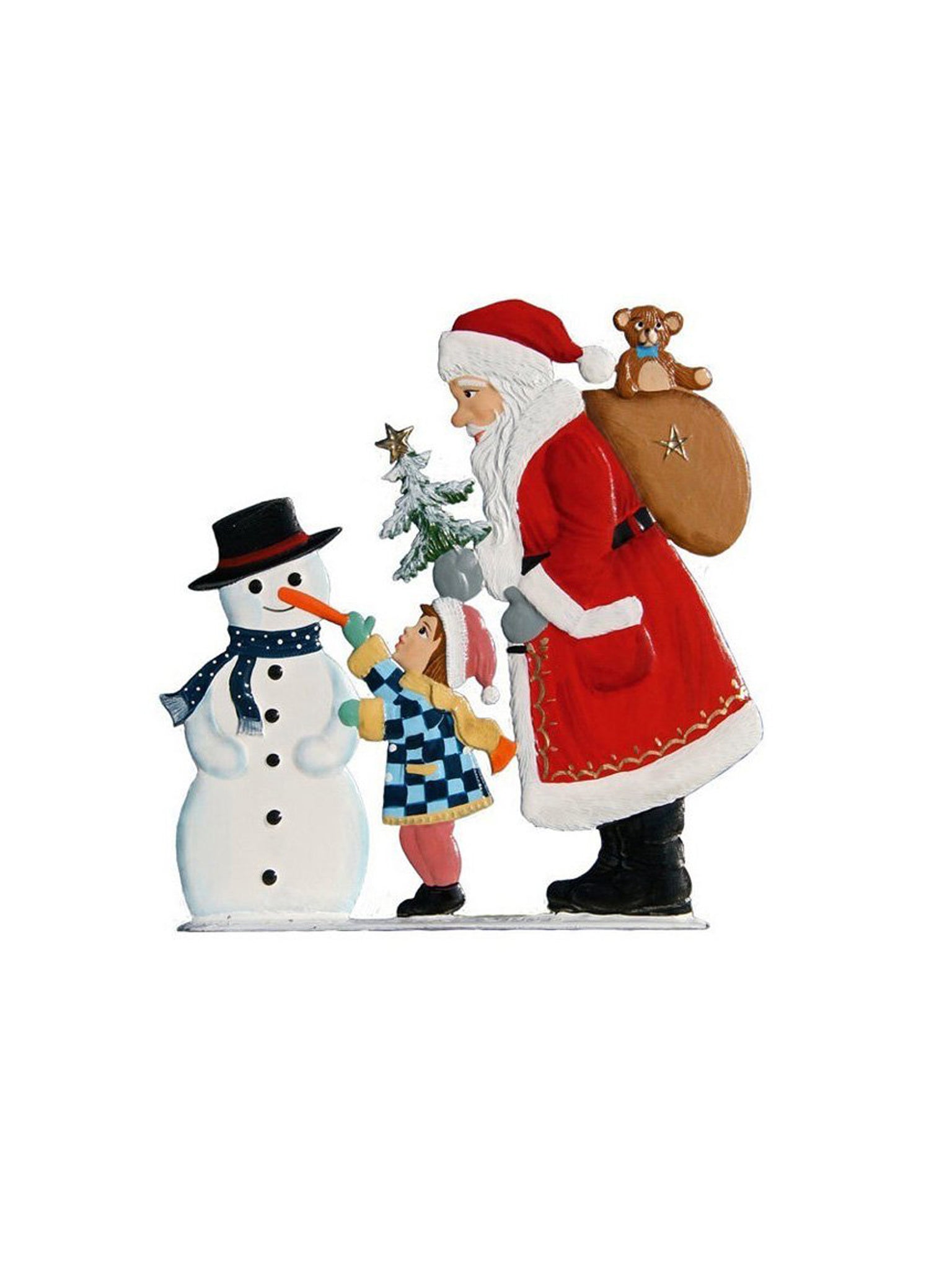 Wilhelm Schweizer Pewter Santa with Snowman Weston Table