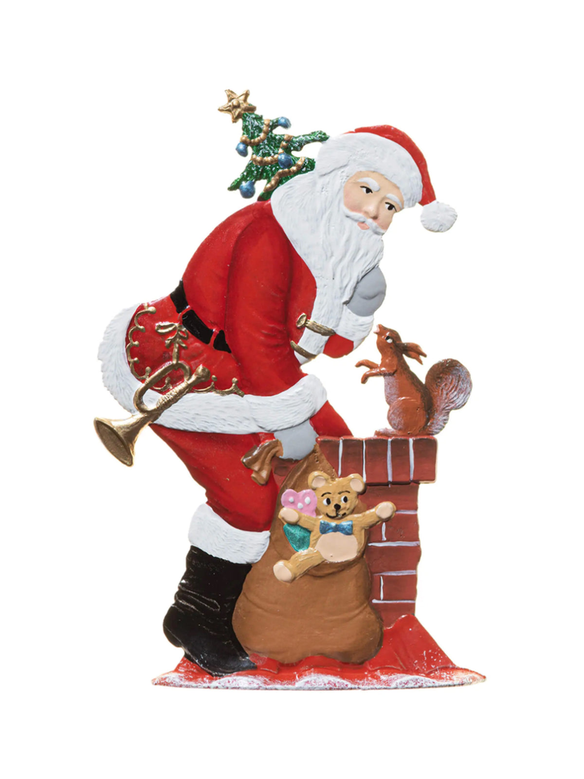 Wilhelm Schweizer Pewter Santa in Chimney Weston Table
