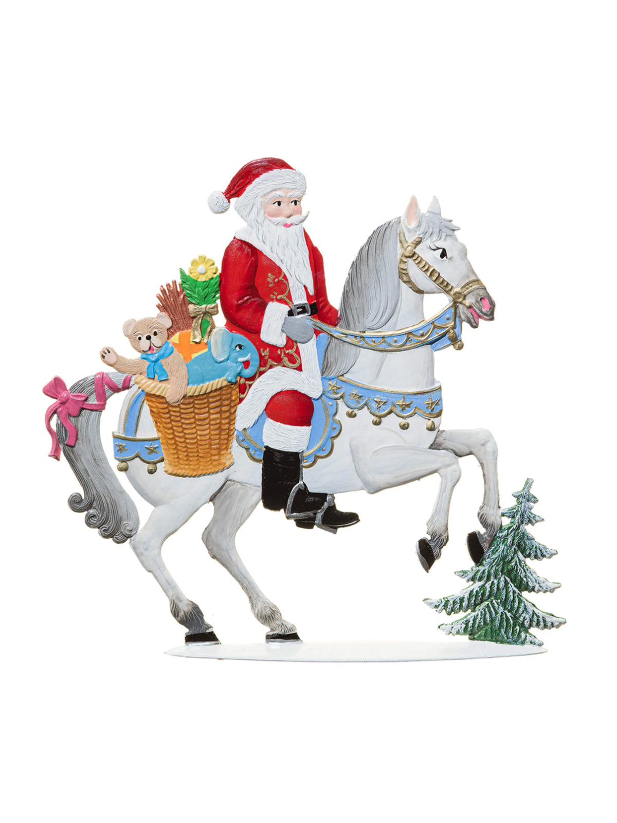 Wilhelm Schweizer Pewter Santa on Horse Weston Table