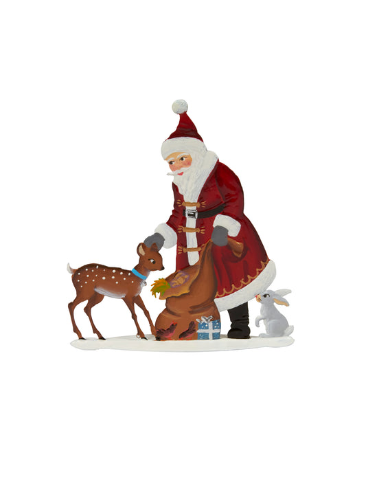 Wilhelm Schweizer Pewter Santa with Bambi Weston Table