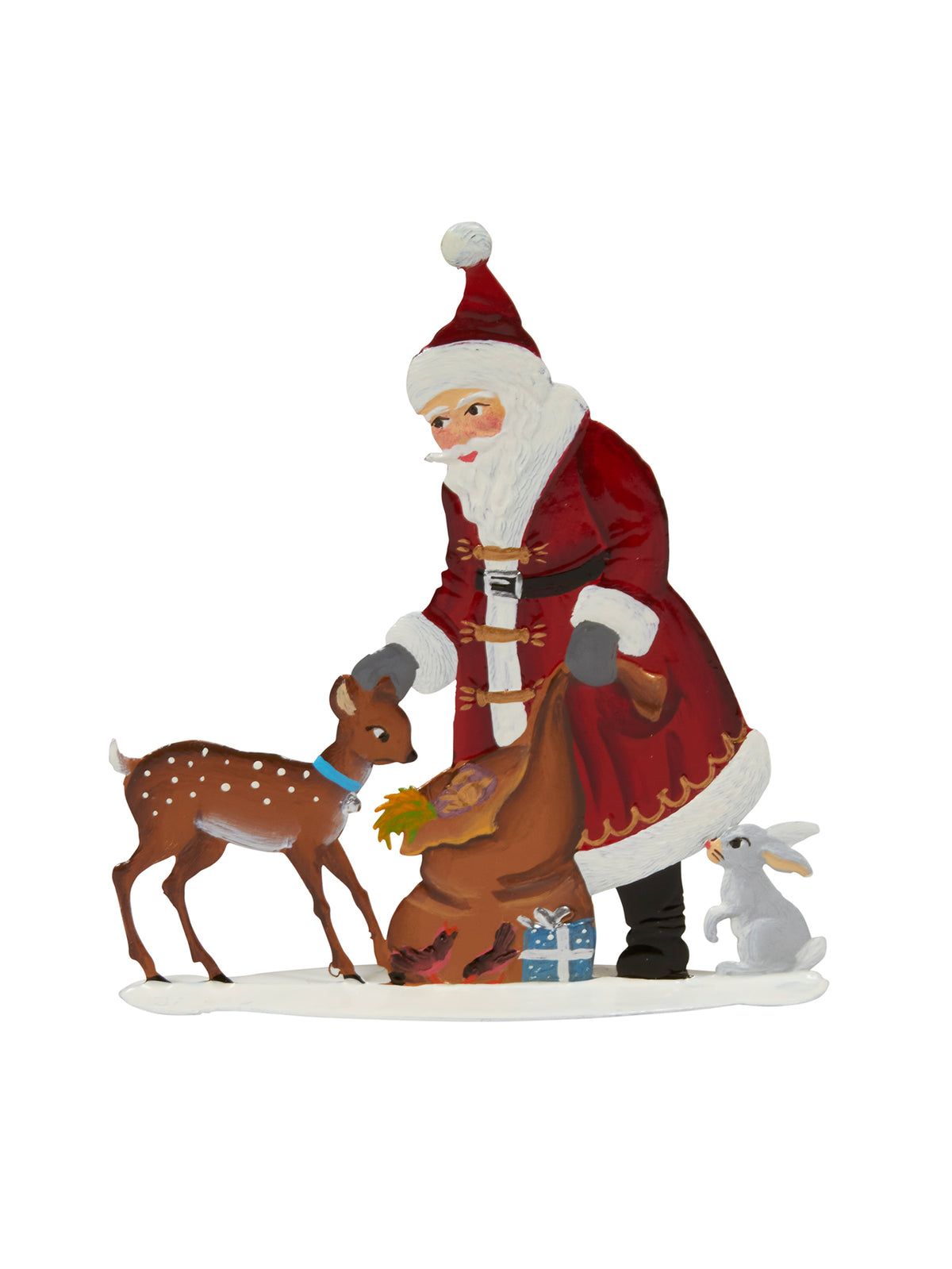 Wilhelm Schweizer Pewter Santa with Bambi Weston Table