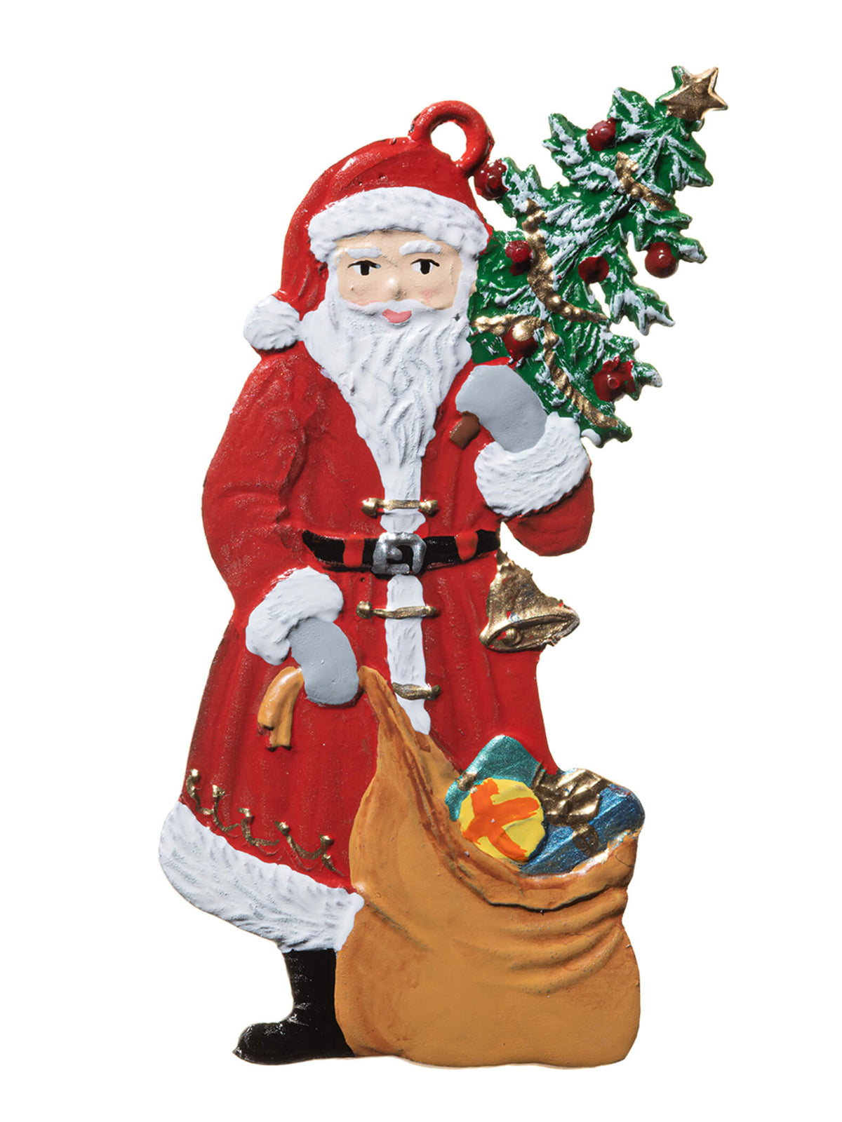 Wilhelm Schweizer Pewter Santa With Tree and Sack Ornament Weston Table