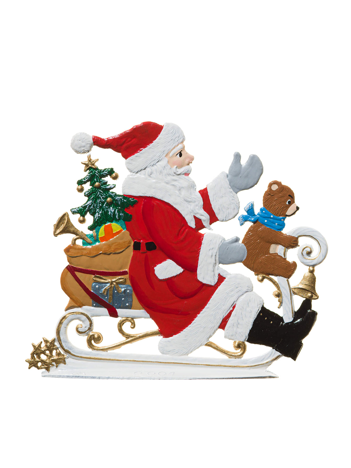 Wilhelm Schweizer Pewter Sledding Santa