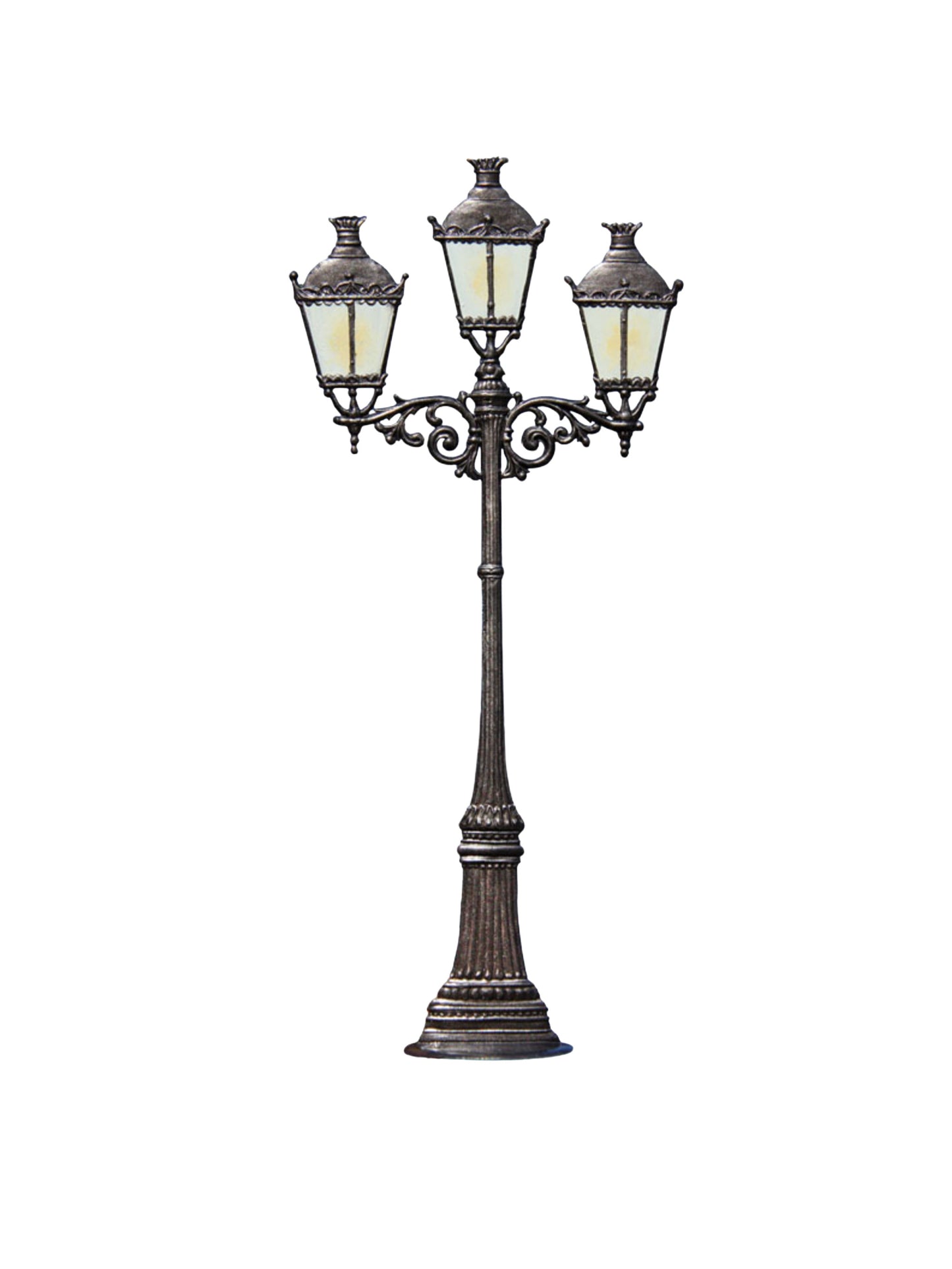 Wilhelm Schweizer Pewter Three Lamp Gaslight Ornament Weston Table