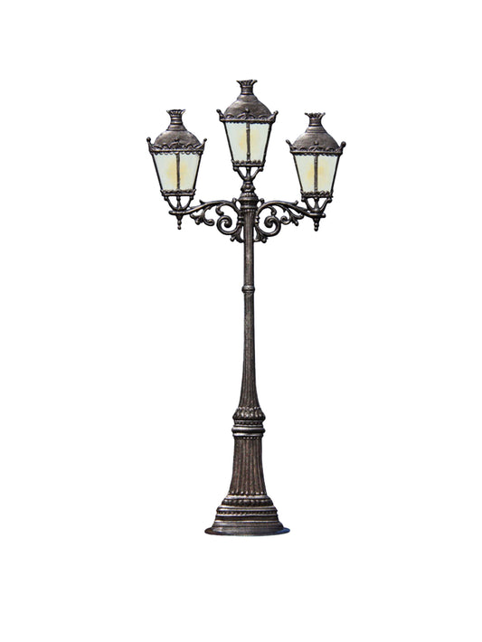 Wilhelm Schweizer Pewter Three Lamp Gaslight Ornament Weston Table