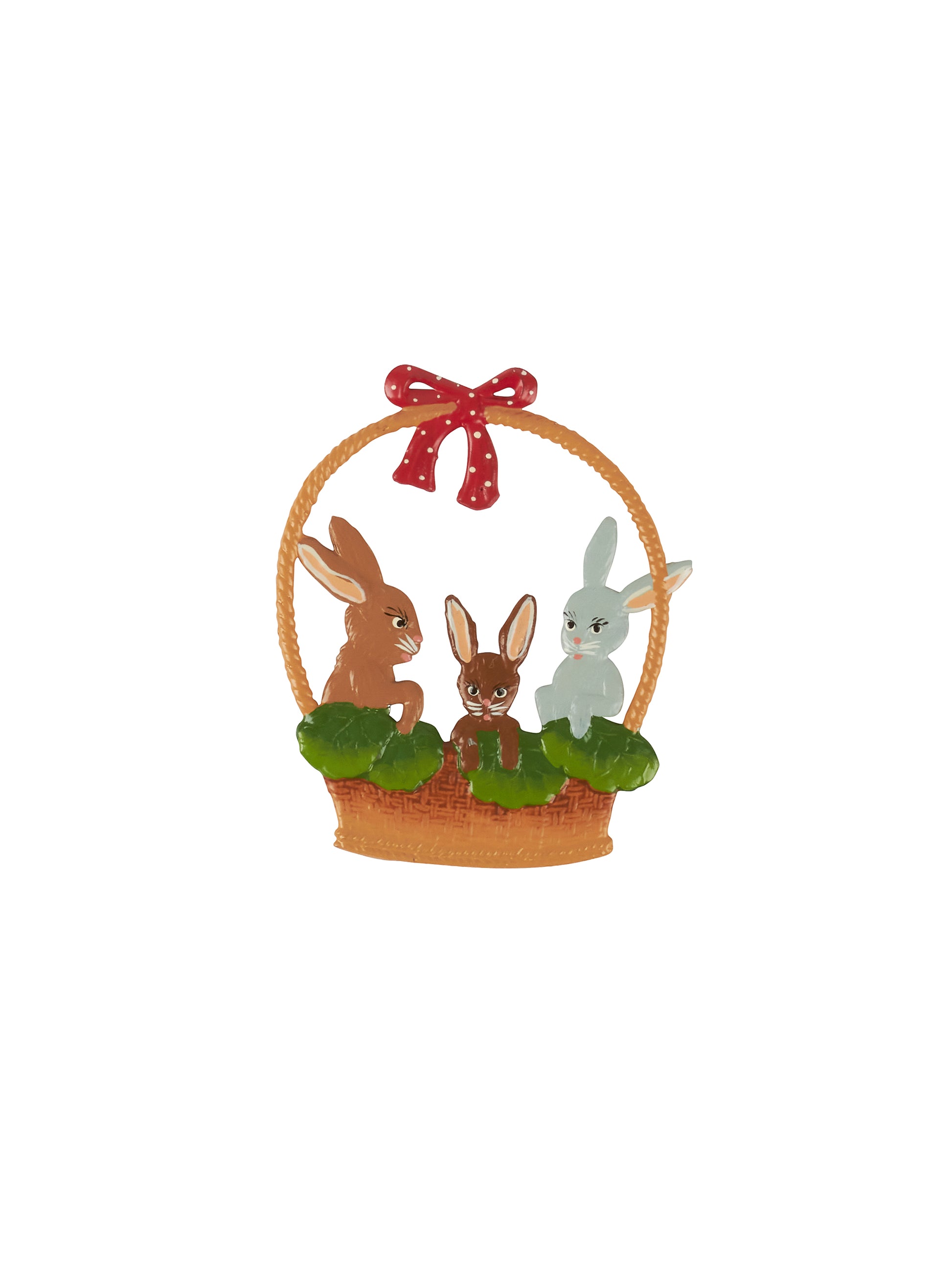 Wilhelm Schweizer Pewter Bunnies in Basket Weston Table