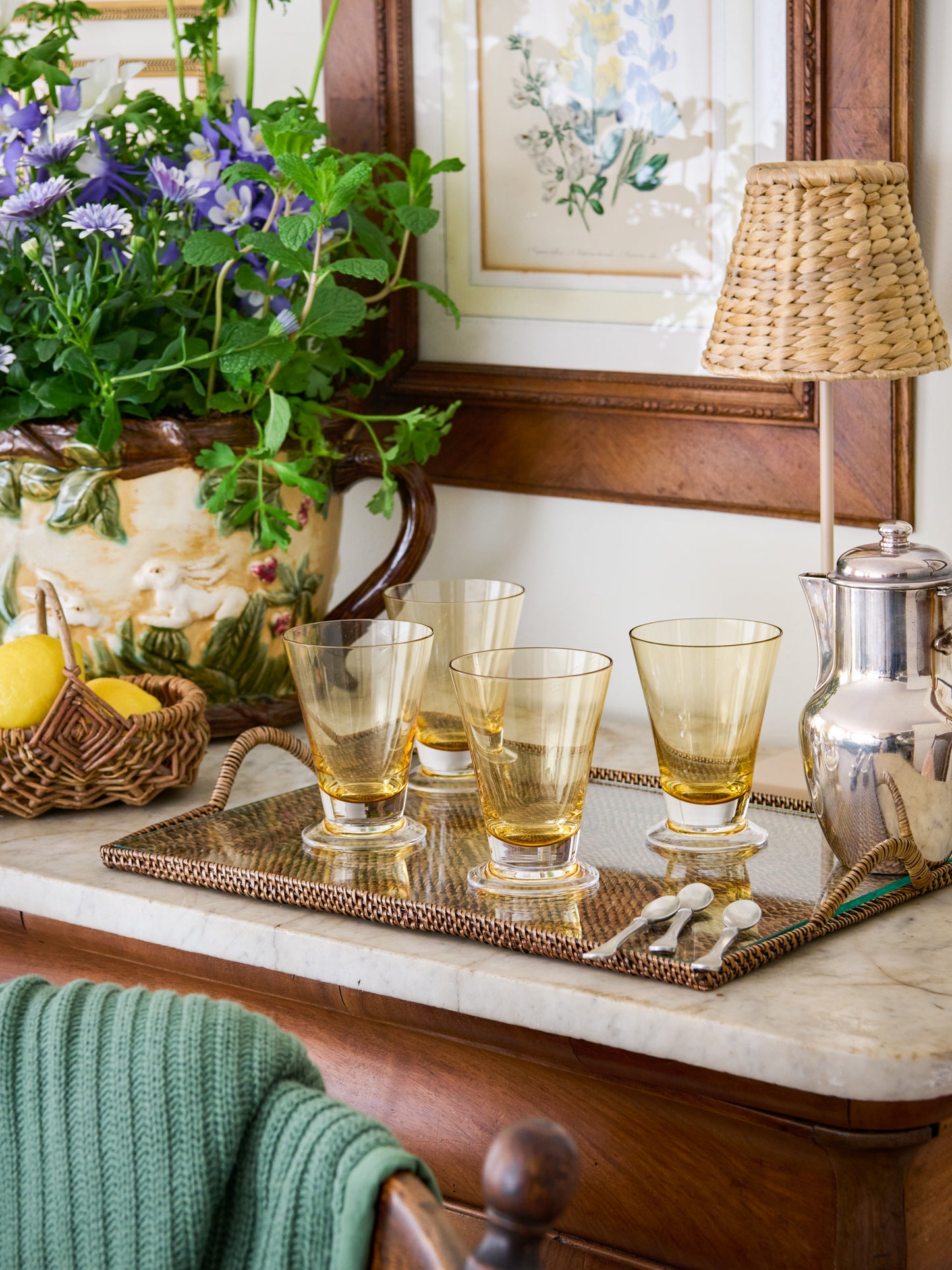 William Yeoward Crystal Amber Fanny Tumbler Weston Table