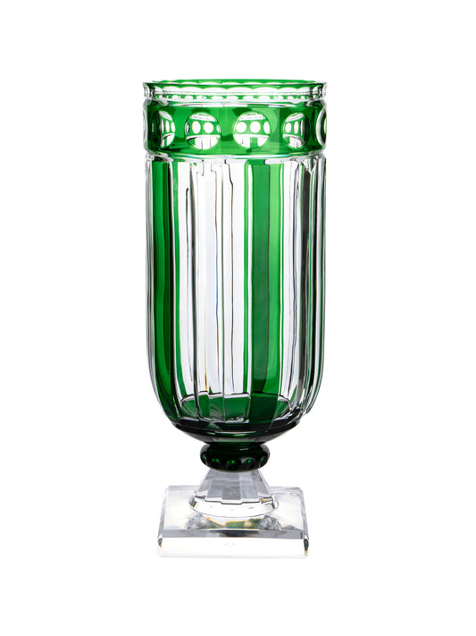 William Yeoward Crystal Emerald Footed Hurricane Weston Table