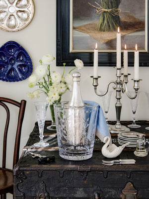  William Yeoward Crystal Fern Champagne Bucket with Bottle Holder Weston Table 