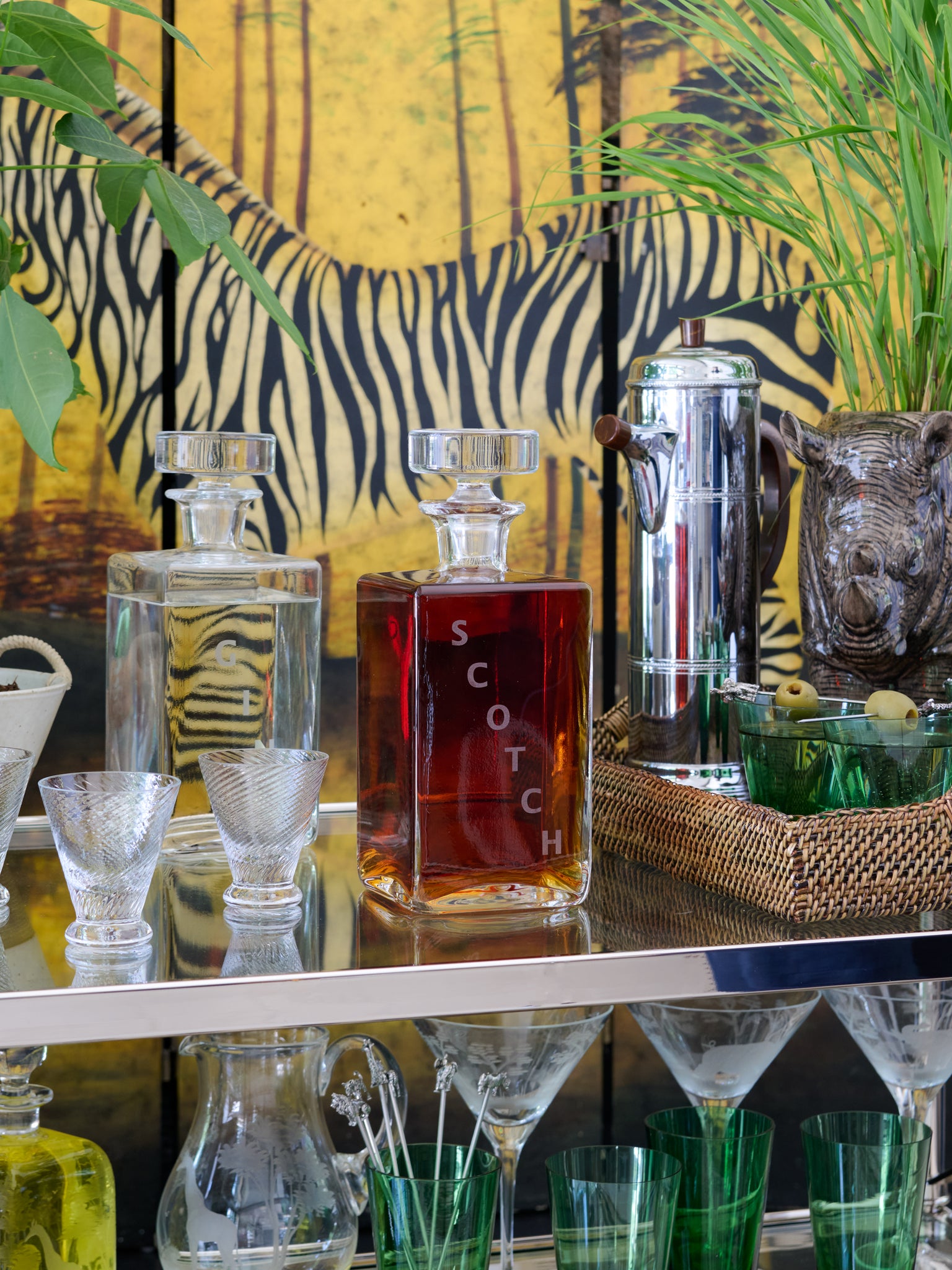 William Yeoward Crystal Lillian Square Decanter Scotch Weston Table