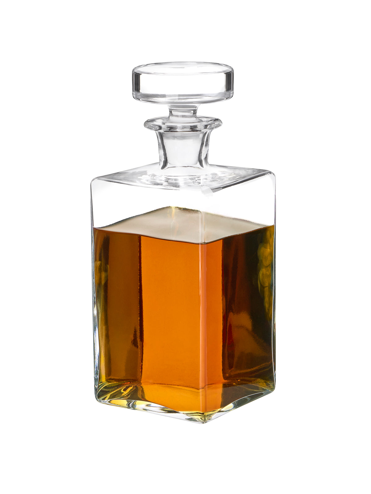William Yeoward Crystal Lillian Square Decanter with Bourbon Weston Table
