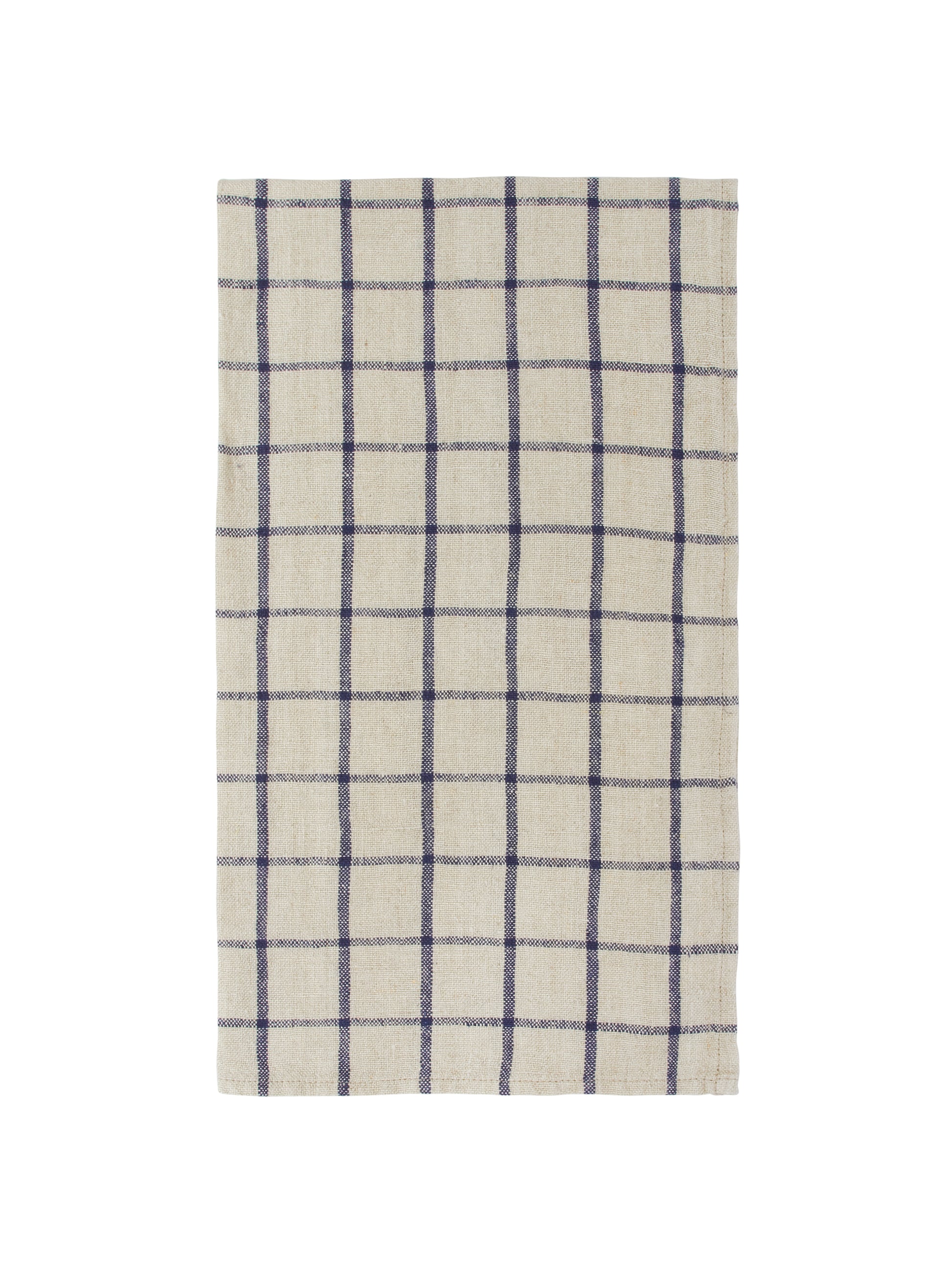 Windowpane Kitchen Towel Natural and Blue Weston Table