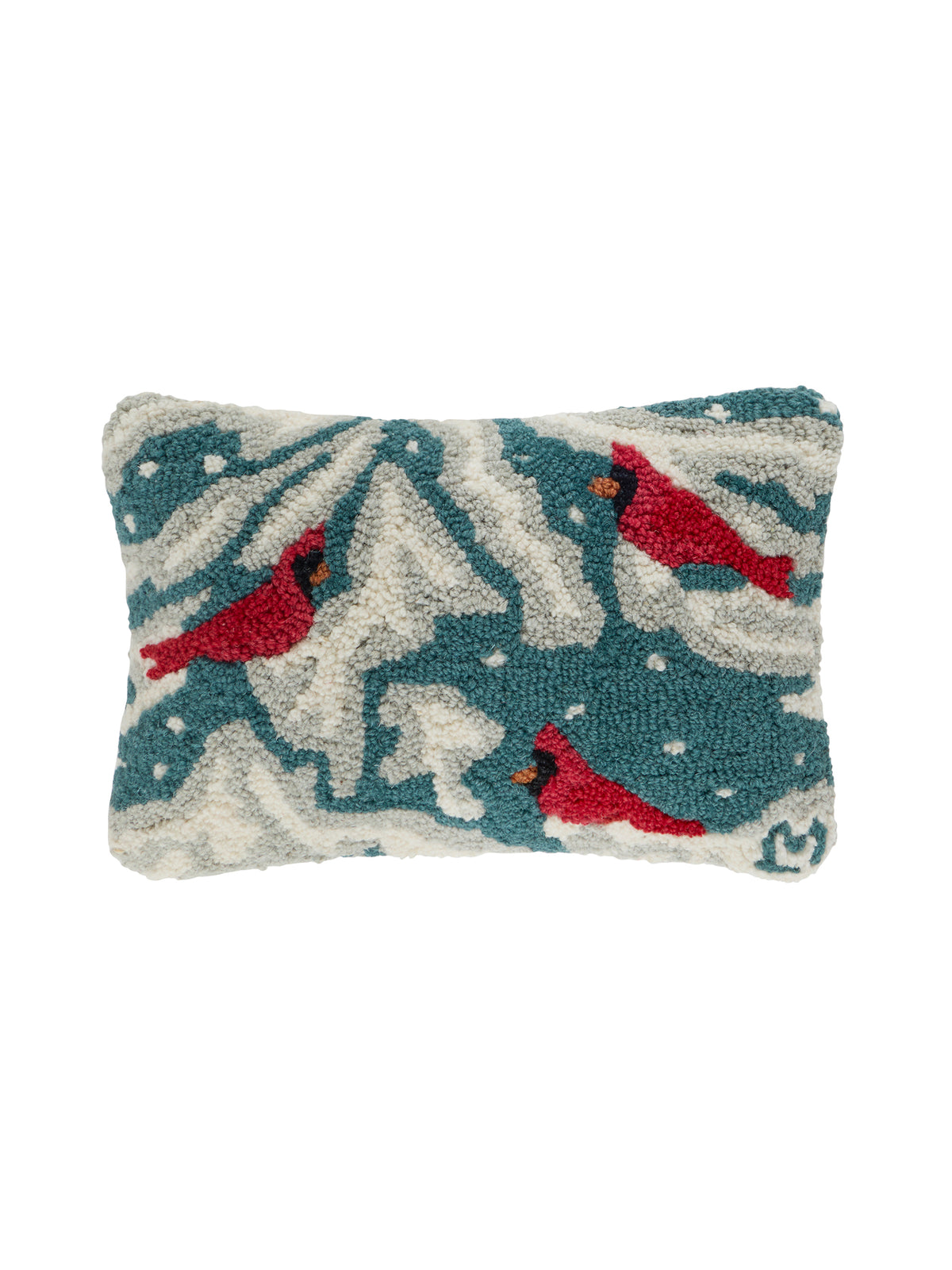Winter Cardinal Hooked Wool Pillow Weston Table