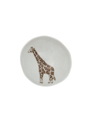  Wood Grain Safari Animal Ceramic Dish Giraffe  Weston Table 
