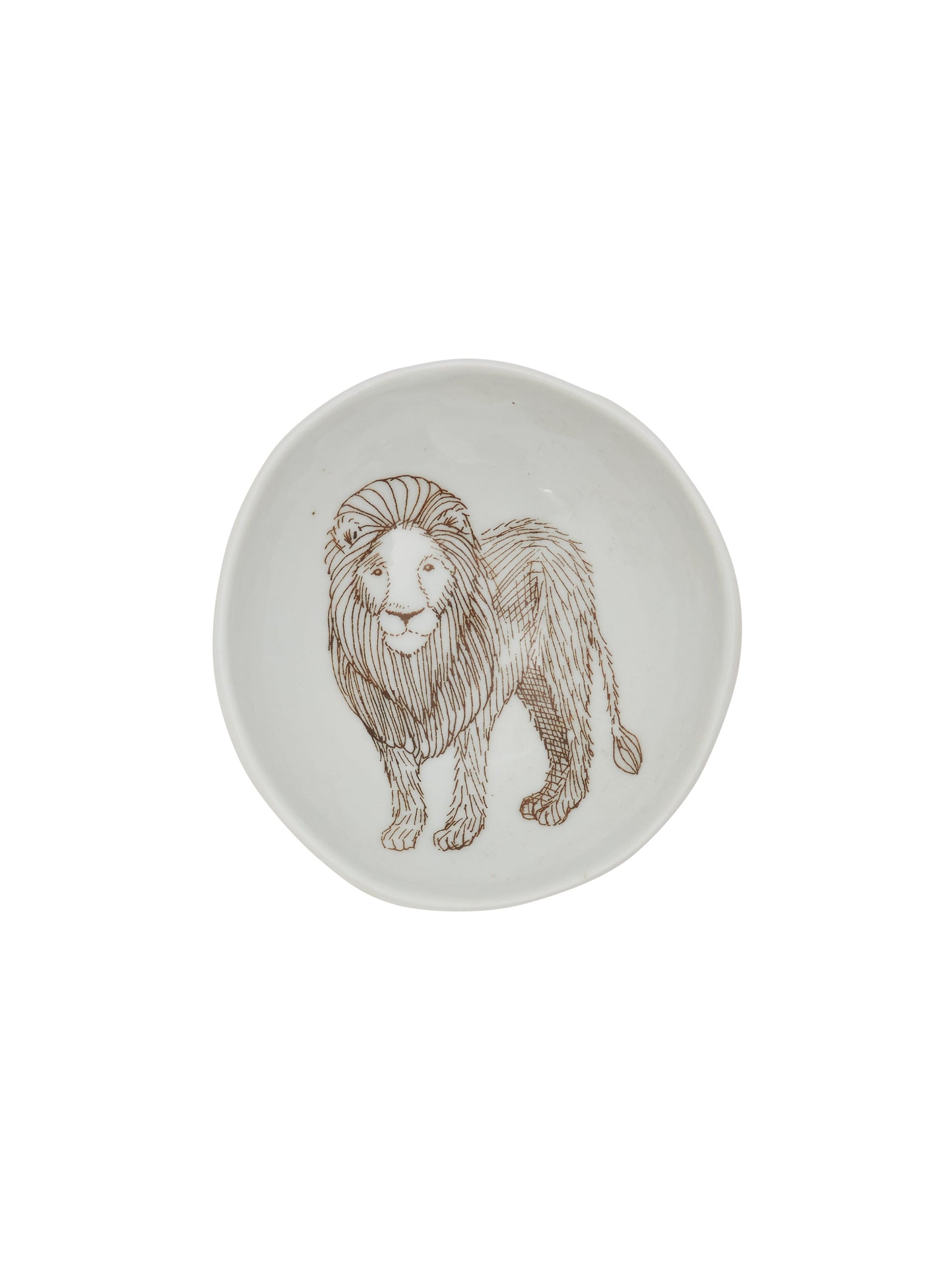 Wood Grain Safari Animal Ceramic Dish Lion Weston Table