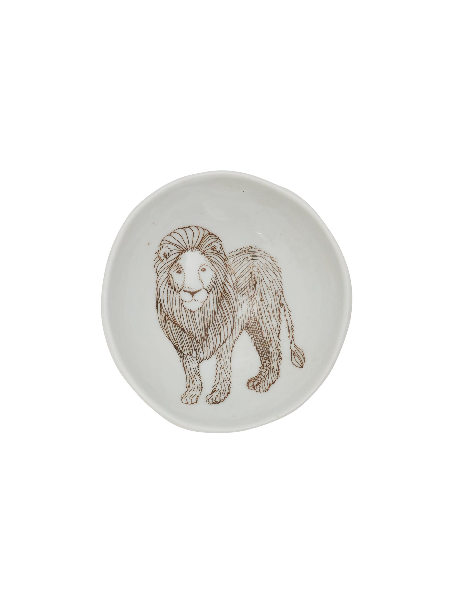 Wood Grain Safari Animal Ceramic Dish Lion Weston Table