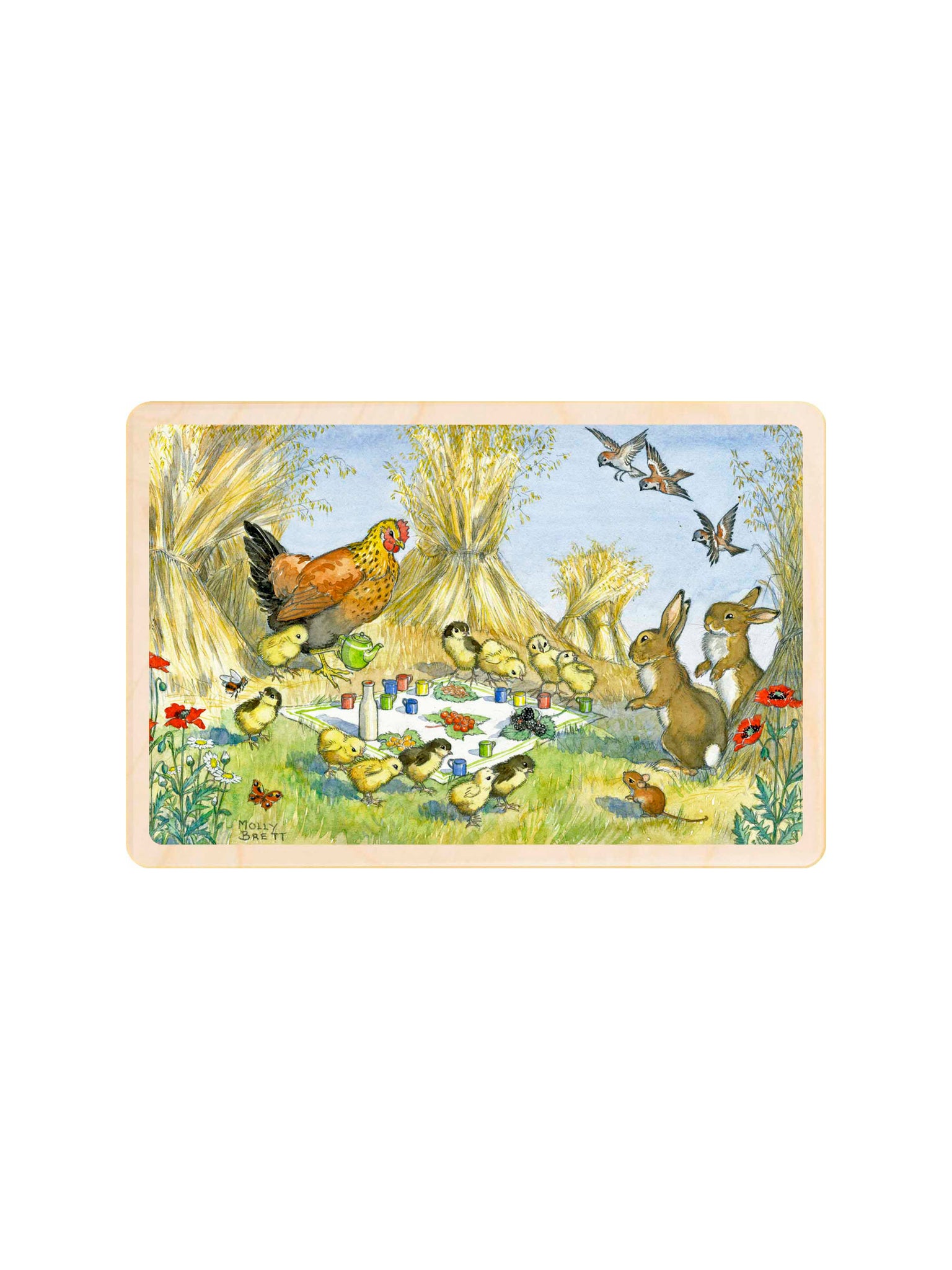 Woodland Animal Wooden Postcards Chicks Picnic Weston Table
