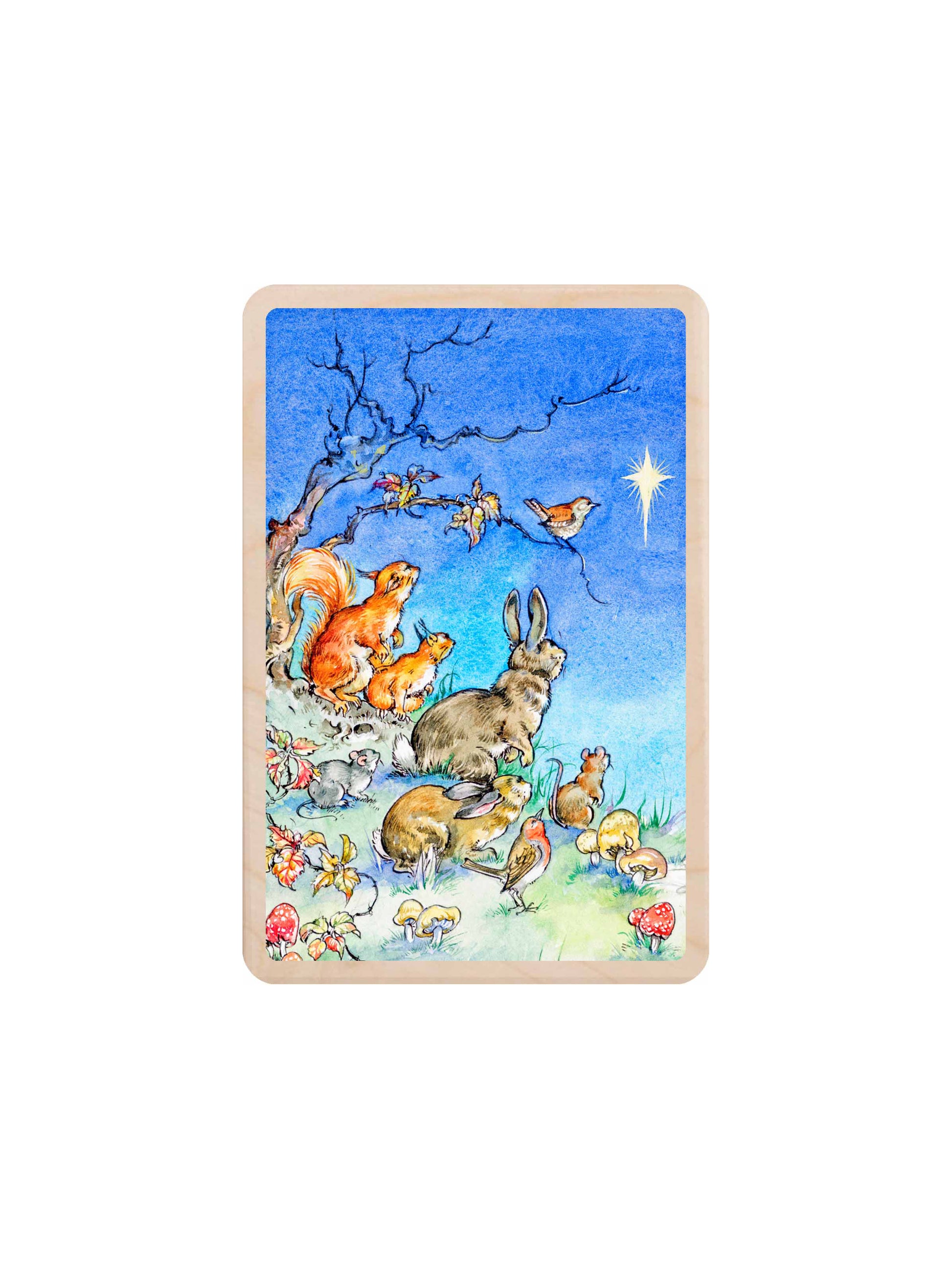 Woodland Forest Animal Wooden Postcards Look At The Christmas Star Weston Table