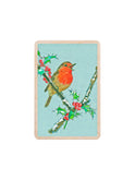 Woodland Forest Animal Wooden Holiday Postcards Robin Calling Christmas Weston Table