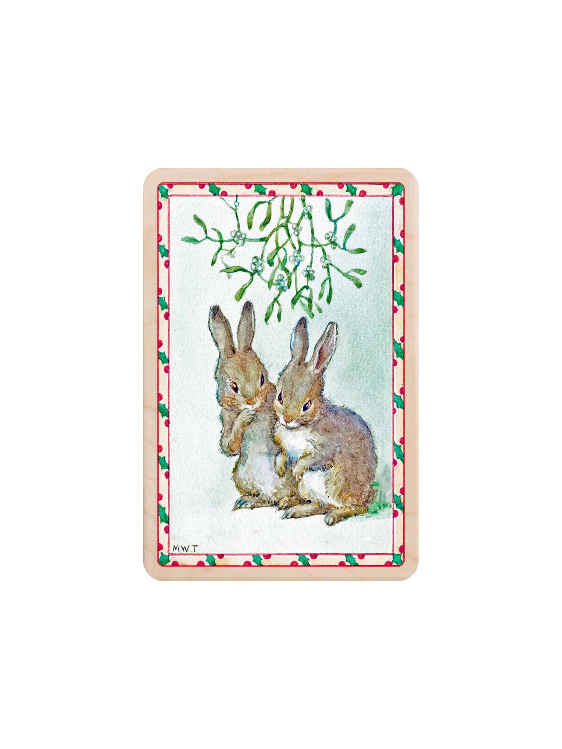 Woodland Forest Animal Wooden Postcards Two Bunnies Weston Table