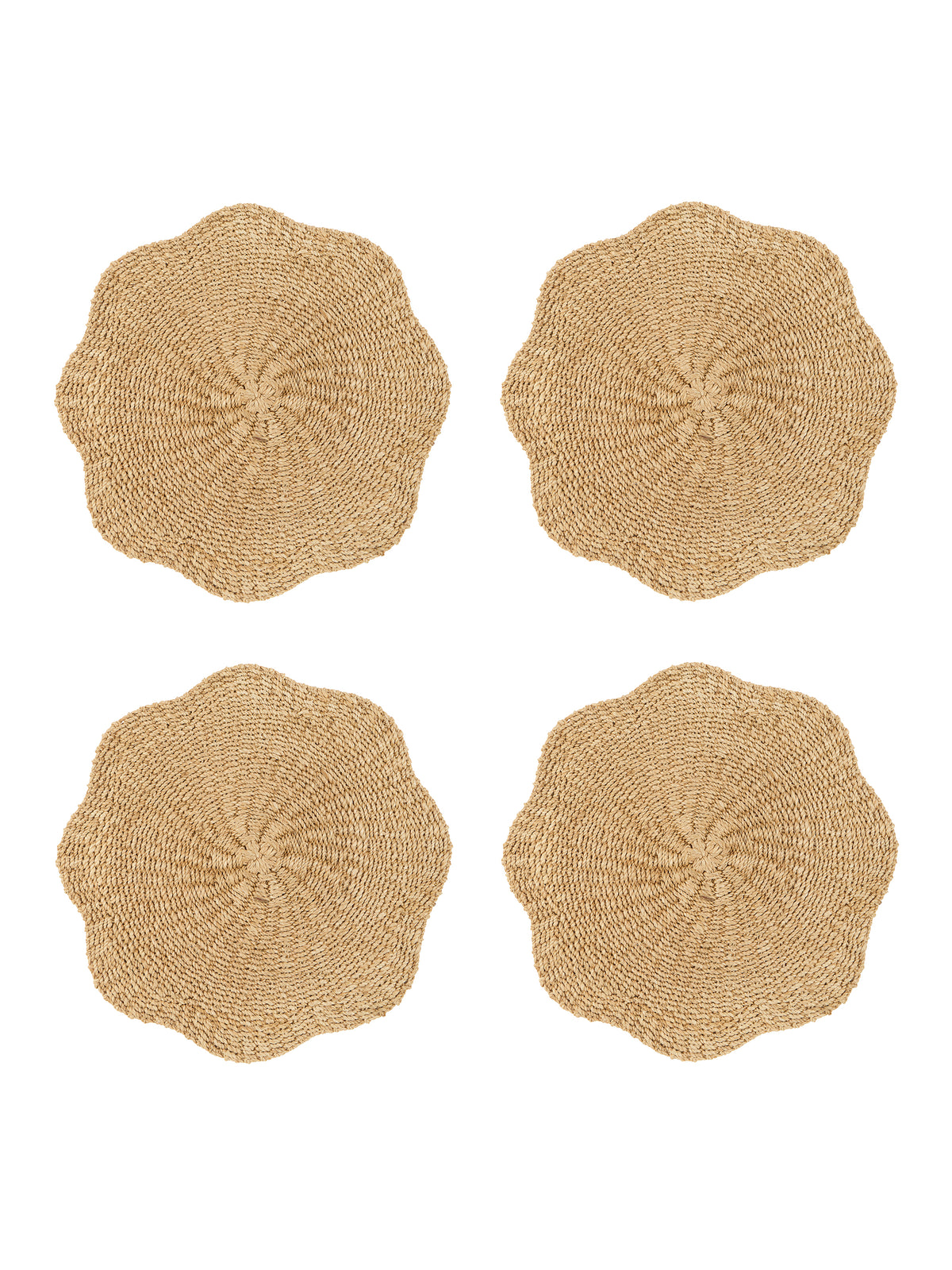 Woven Abaca Scalloped Placemats Set of Four Weston Table