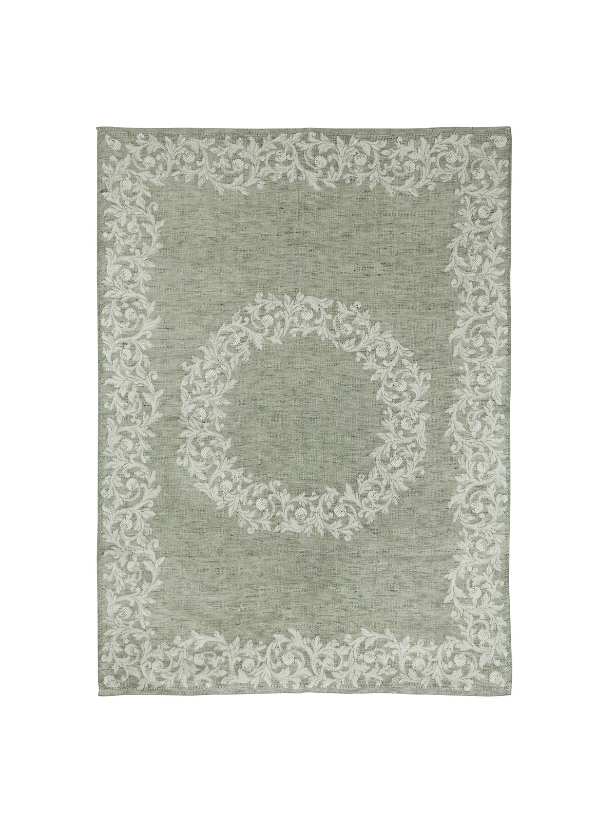 Wreath Sage Linen Kitchen Towel Weston Table