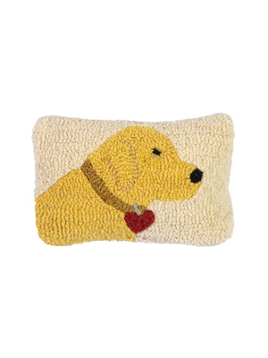  Yellow Lab Hooked Wool Pillow Weston Table 