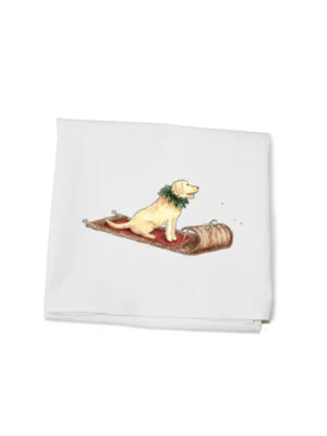  Yellow Lab on led Flour Sack Towel Weston Table 