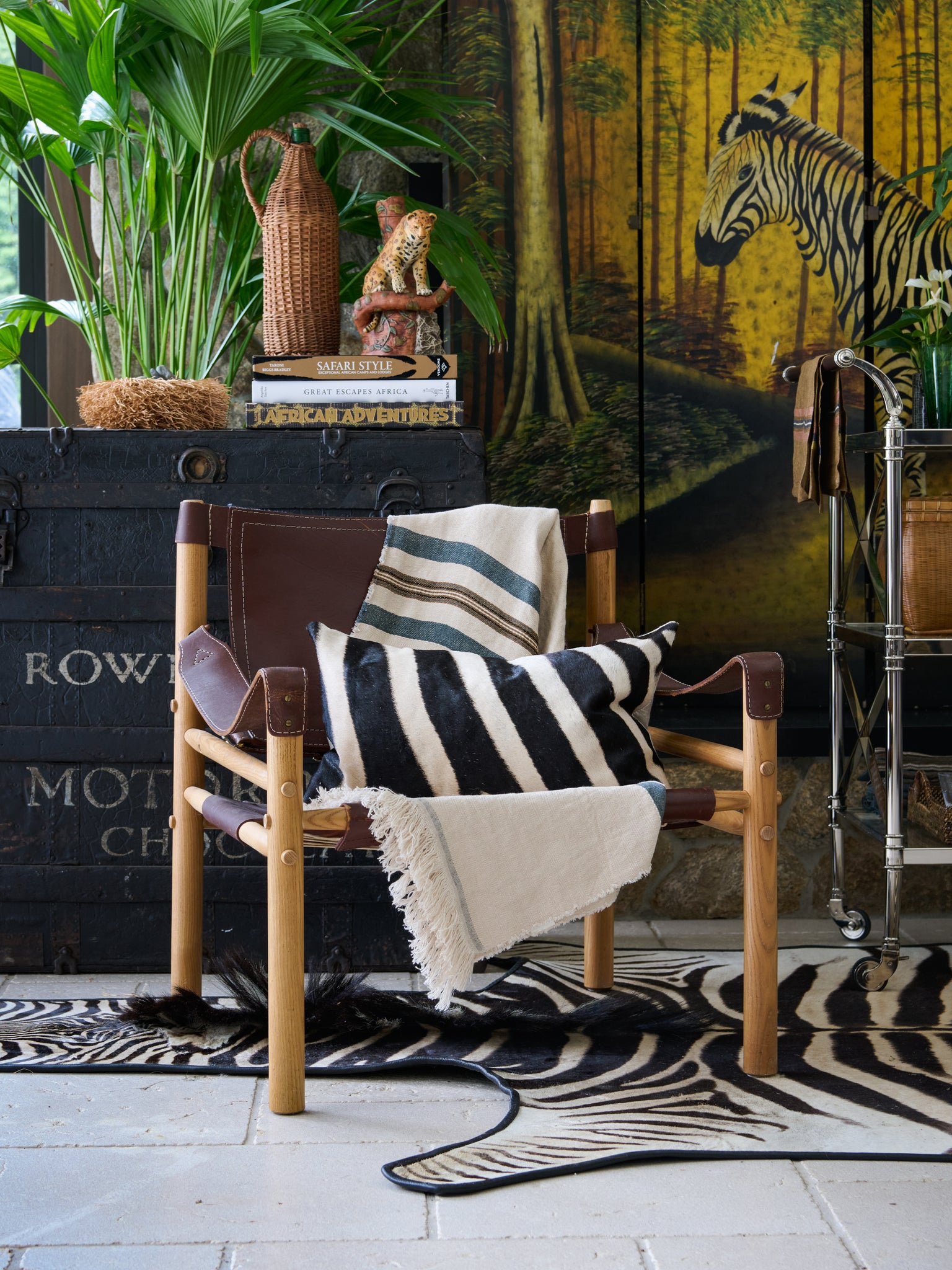 Zebra Hide Pillow Weston Table