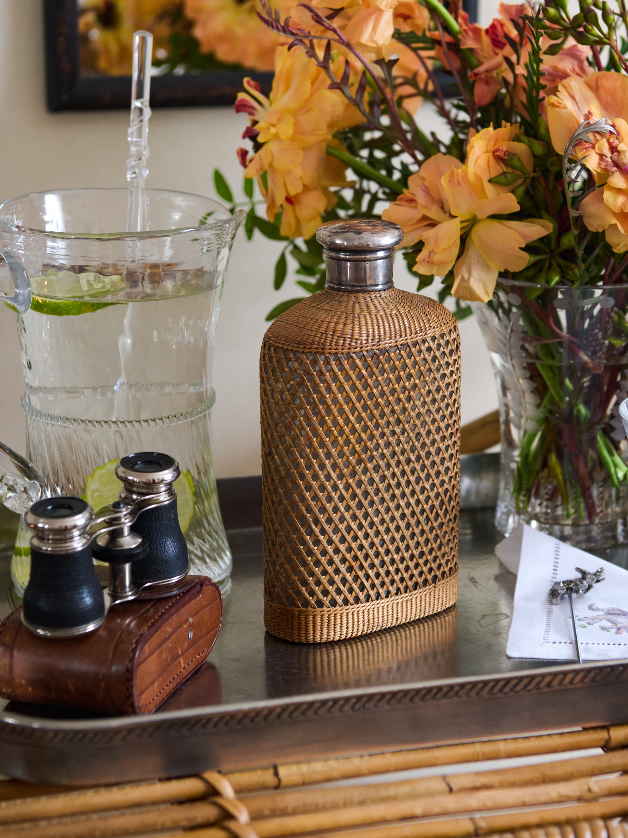 Shop the Vintage 1940s French Rattan Flask at Weston Table