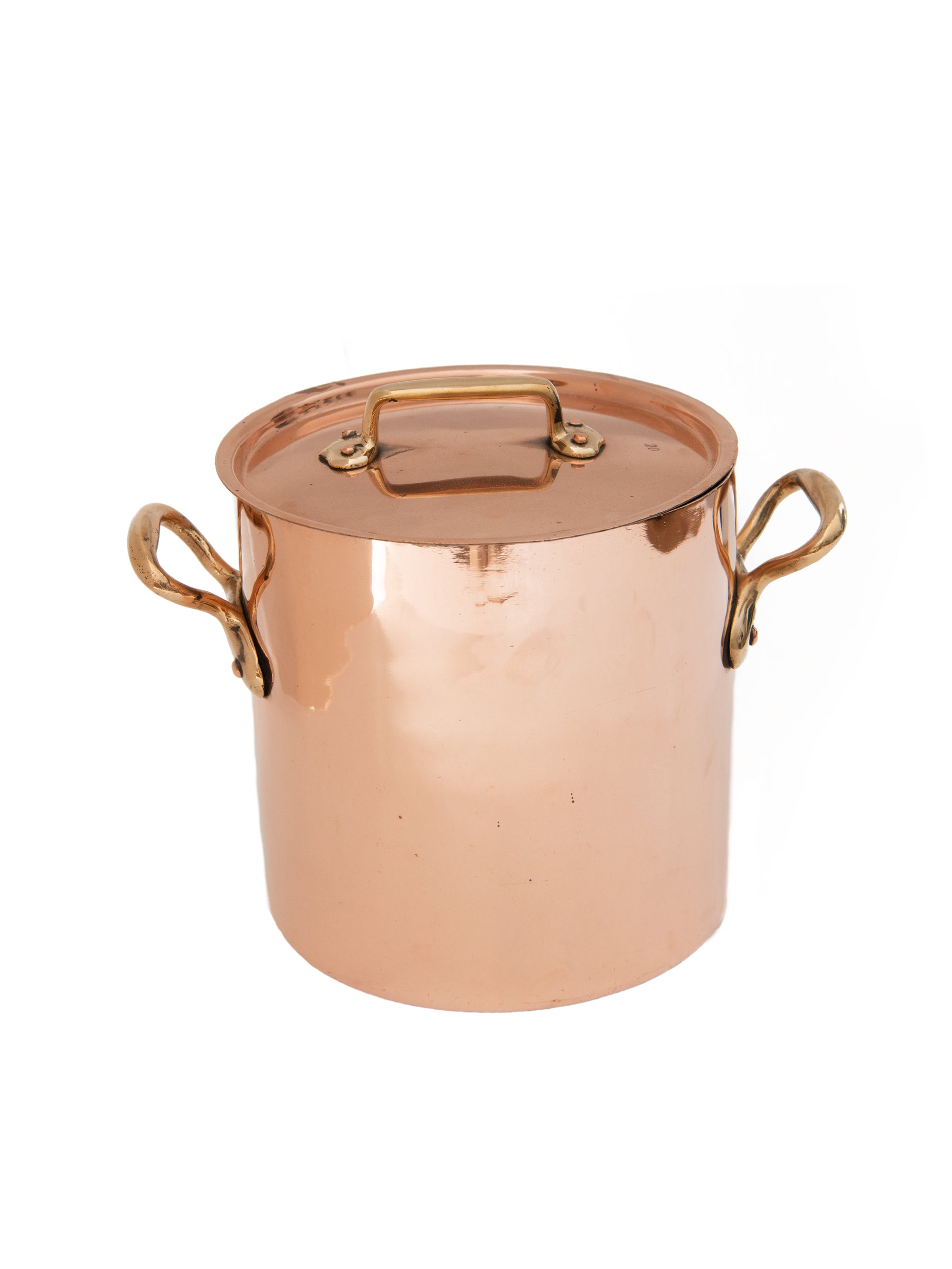 1880s Small French Copper Stockpot with Lid