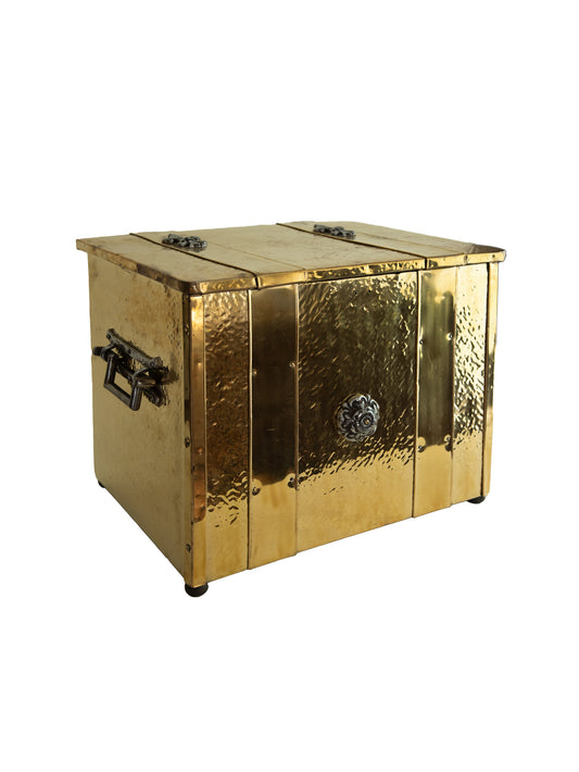 1910 Brass and Iron Coal Box Weston Table