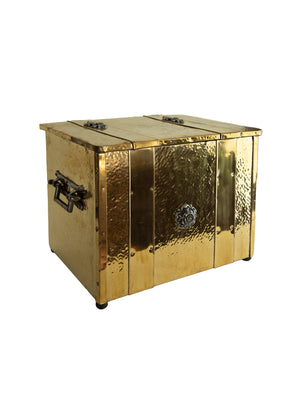  1910 Brass and Iron Coal Box Weston Table 