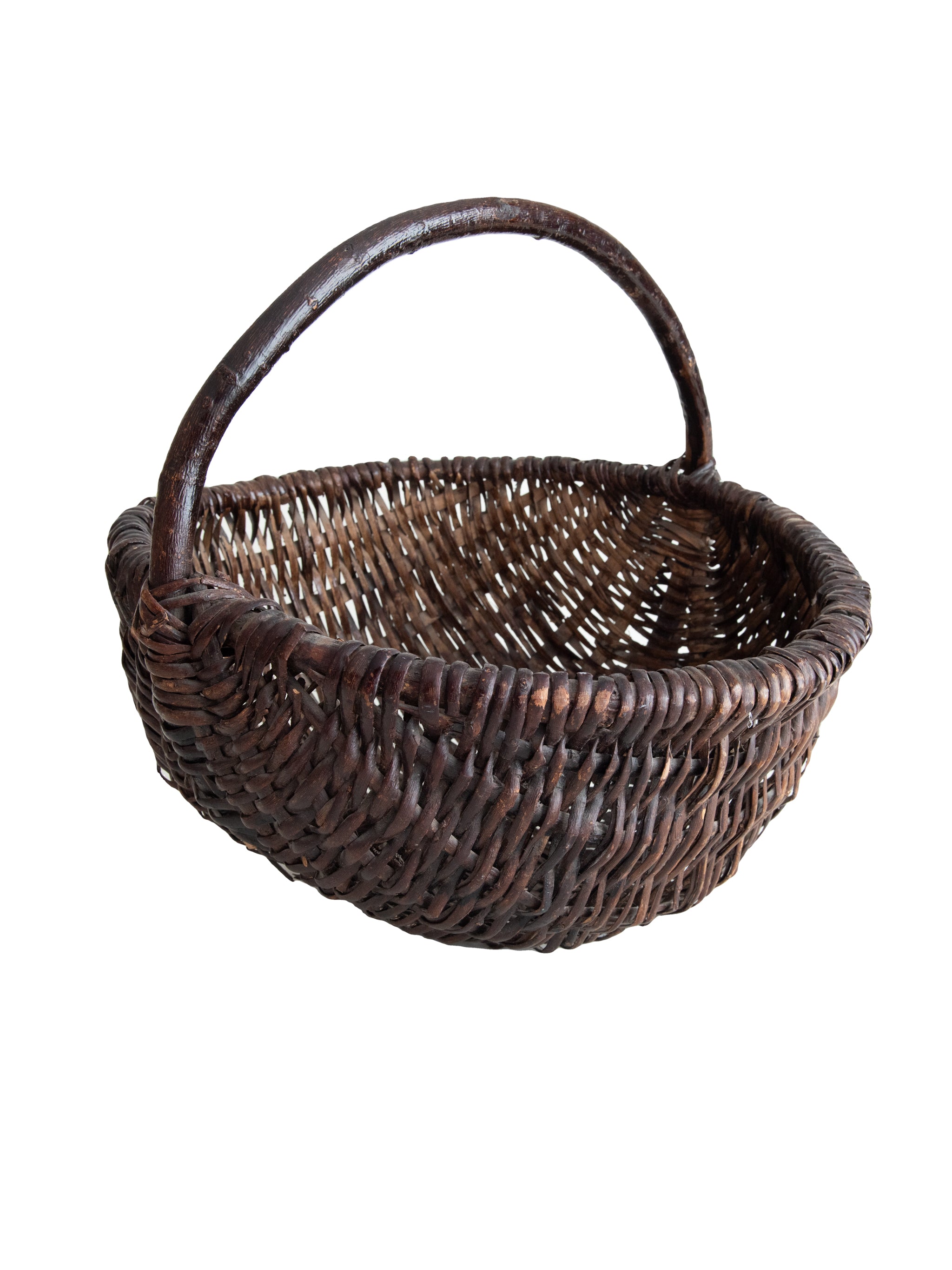 Shop the Vintage 1920s Hand Woven Willow Gathering Basket at