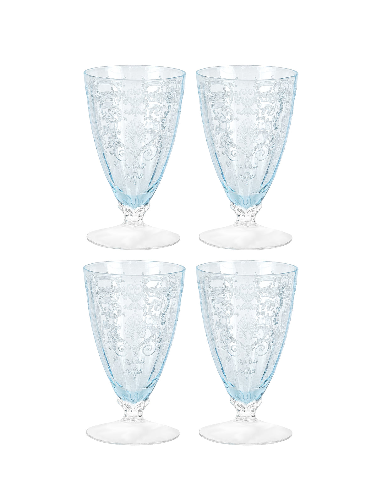 Vintage 1940s Fostoria Versailles Footed Glasses Weston Table
